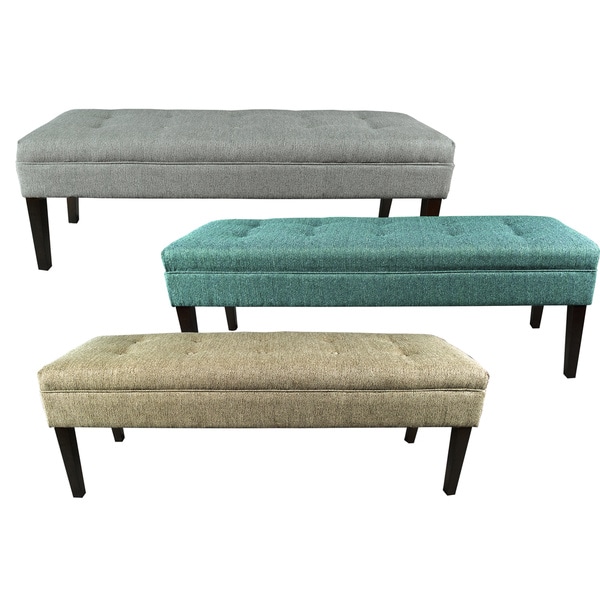 Shop Kaya Button Tufted Upholstered Long Bench Free