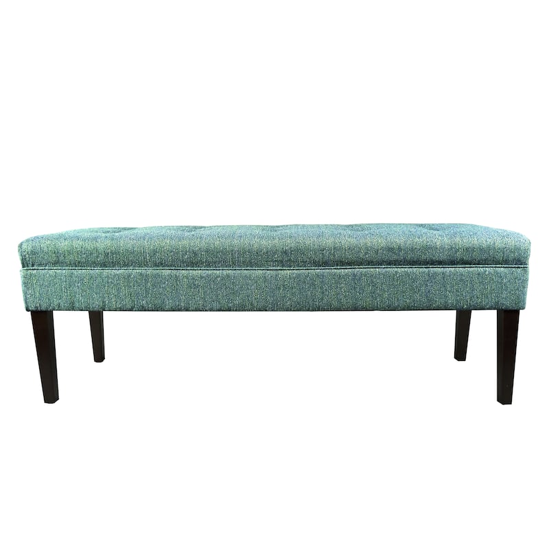 Kaya Button Tufted Upholstered Long Bench - Teal