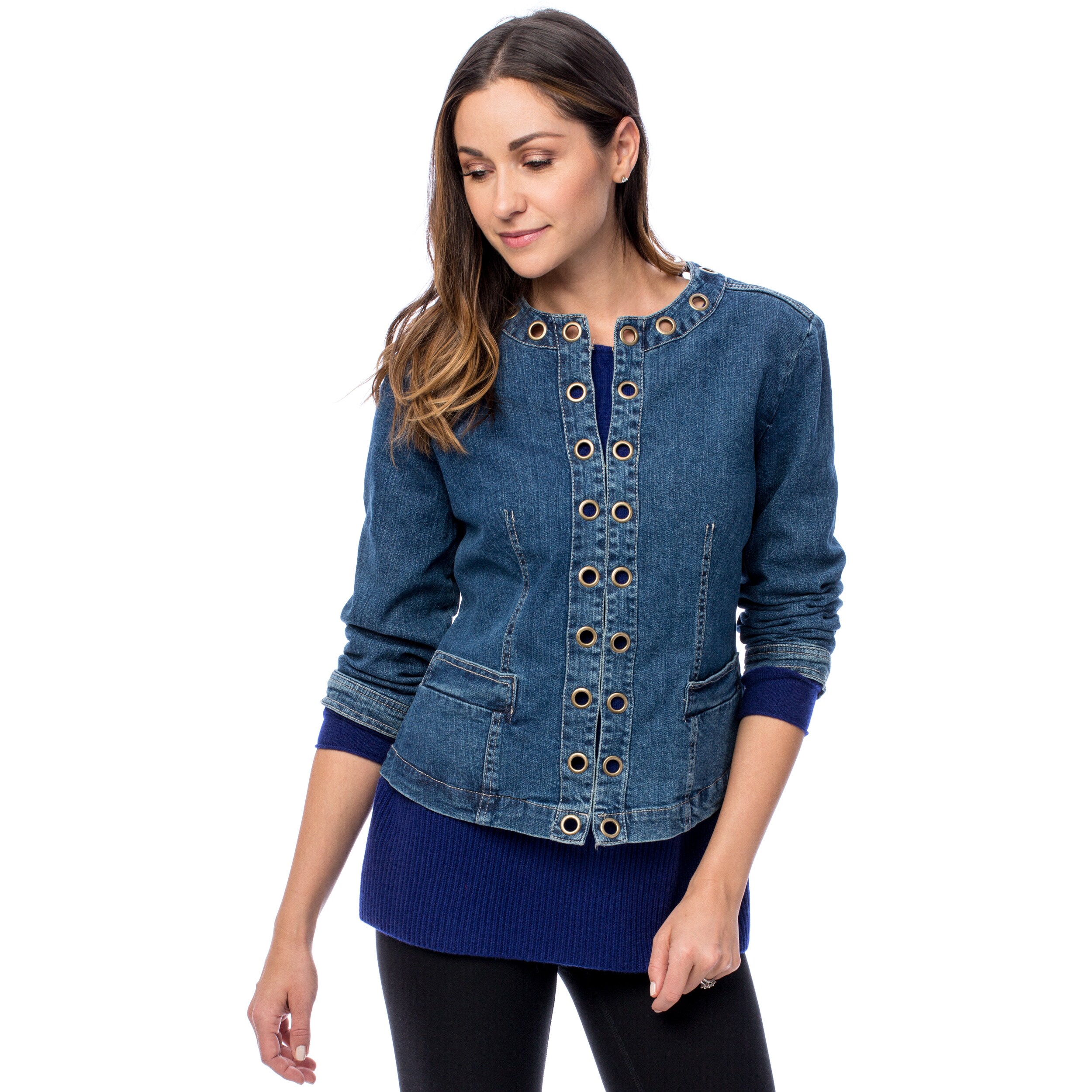 crew neck jacket women's