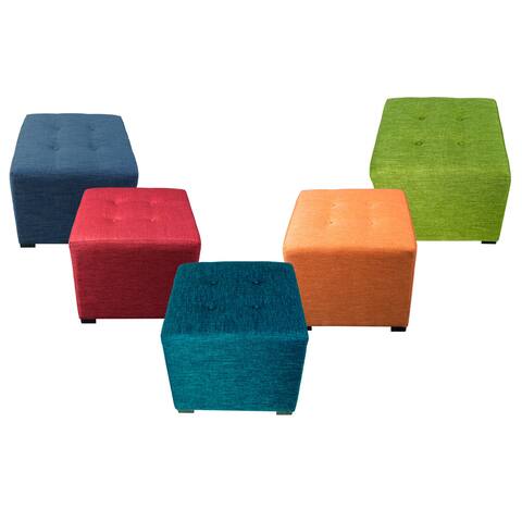 MJL Furniture Key Largo 4-button Tufted Square Ottoman