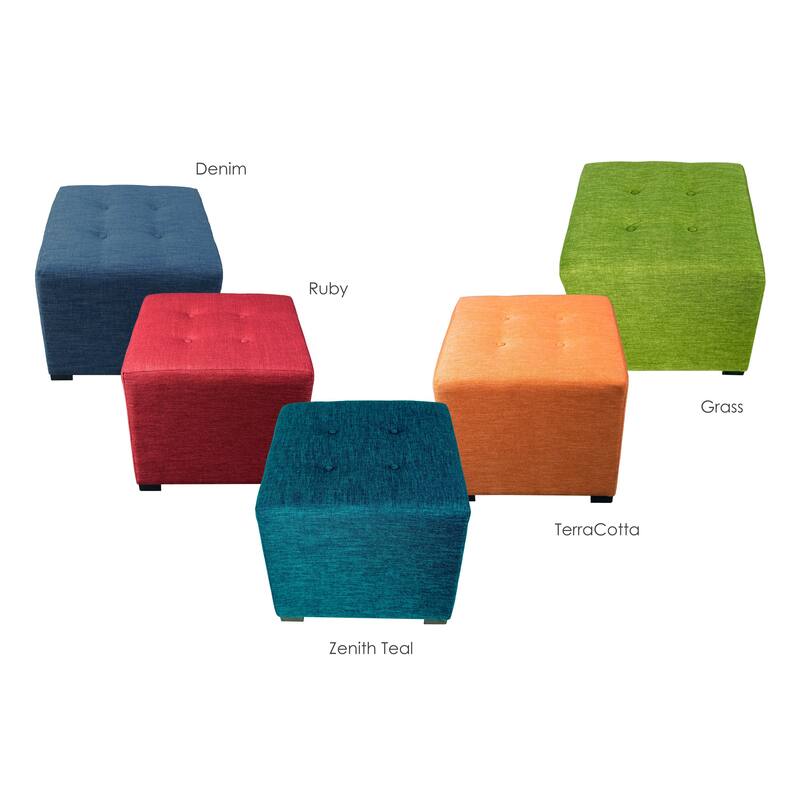 MJL Furniture Key Largo 4-button Tufted Square Ottoman