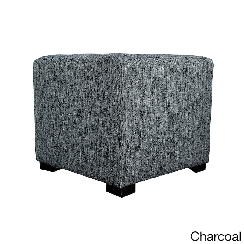 MJL Furniture Text2 Olivia 4-button Tufted Square Ottoman - Charcoal