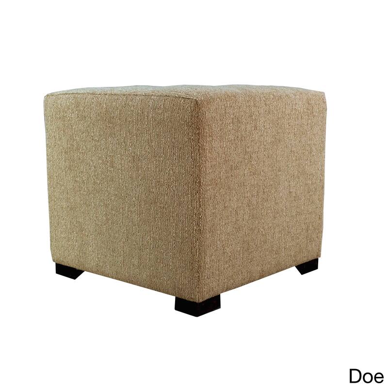 MJL Furniture Text2 Olivia 4-button Tufted Square Ottoman - Tan
