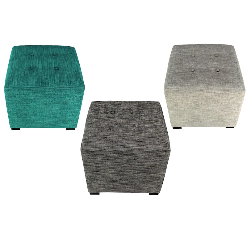 MJL Furniture Lucky Square Button Tufted Ottoman