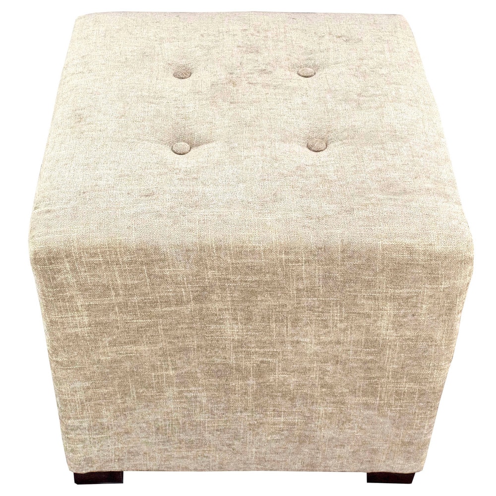 MJL Furniture Atlas 4-button Tufted Square Ottoman