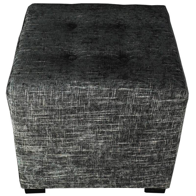 MJL Furniture Atlas 4-button Tufted Square Ottoman - Grey