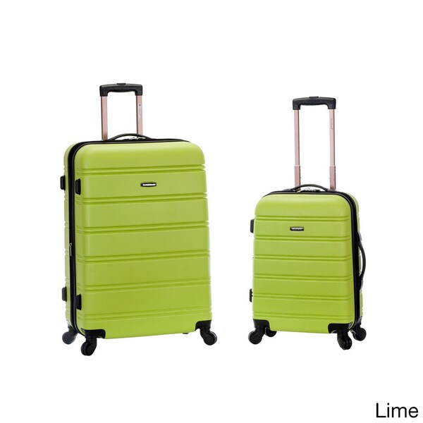 green hardside luggage