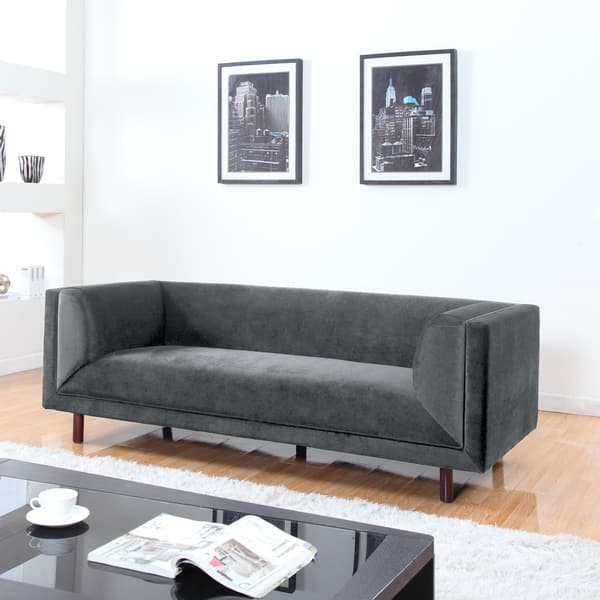 Shop Mid Century Modern Velvet Sofa In Colors Red Black And Grey
