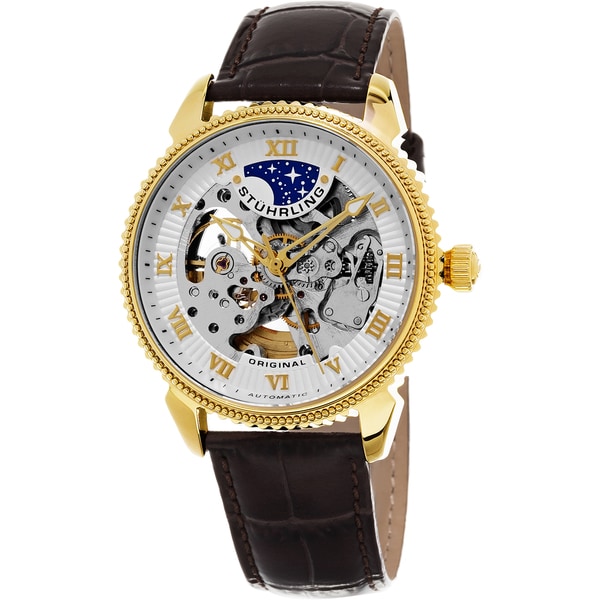Stuhrling Original Men's Automatic Special Reserve Leather Strap Watch
