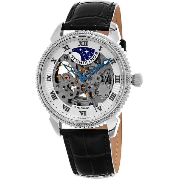 slide 1 of 6, Stuhrling Original Men's Automatic Special Reserve Leather Strap Watch