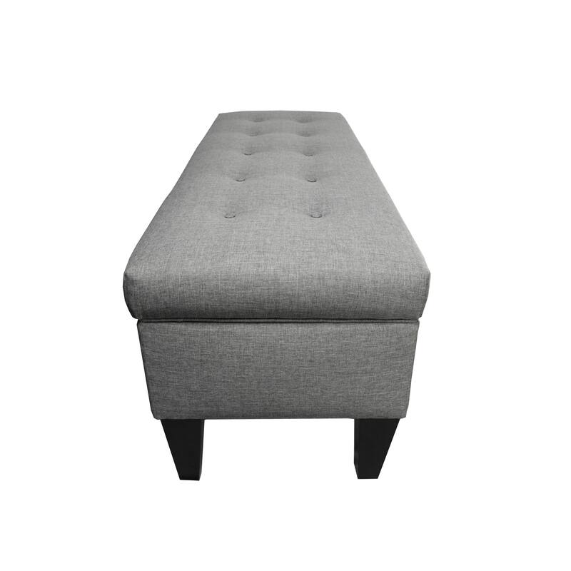 Brooke 10-button Tufted Upholstered Long Storage Bench Ottoman