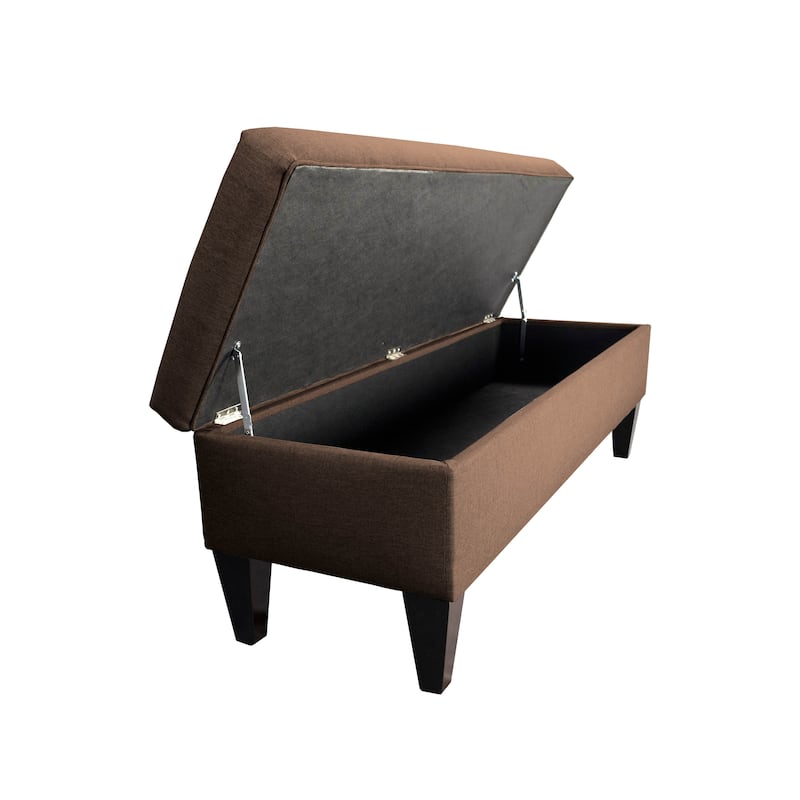 Brooke 10-button Tufted Upholstered Long Storage Bench Ottoman