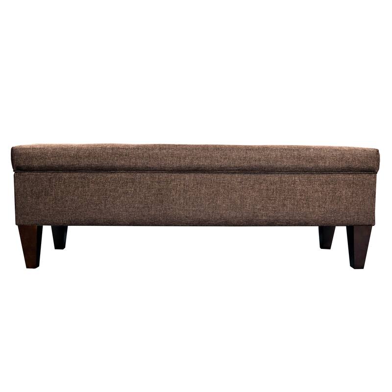 Brooke 10-button Tufted Upholstered Long Storage Bench Ottoman