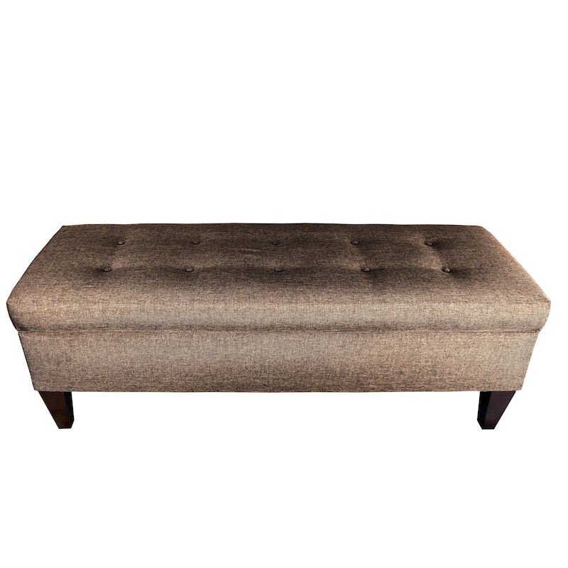 Brooke 10-button Tufted Upholstered Long Storage Bench Ottoman