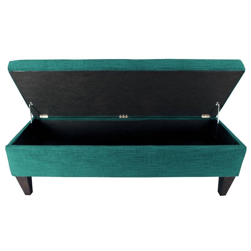 Brooke 10-button Tufted Upholstered Long Storage Bench Ottoman