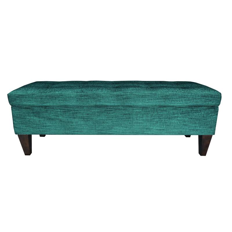 Brooke 10-button Tufted Upholstered Long Storage Bench Ottoman
