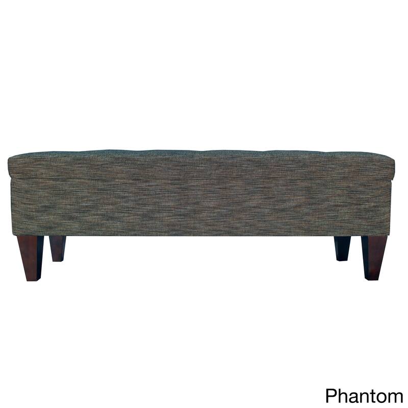 Brooke 10-button Tufted Upholstered Long Storage Bench Ottoman