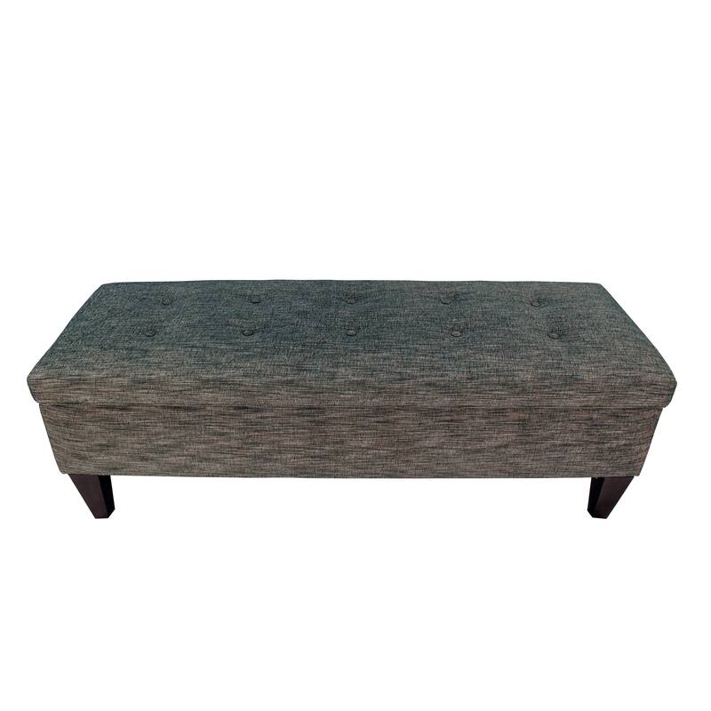 Brooke 10-button Tufted Upholstered Long Storage Bench Ottoman