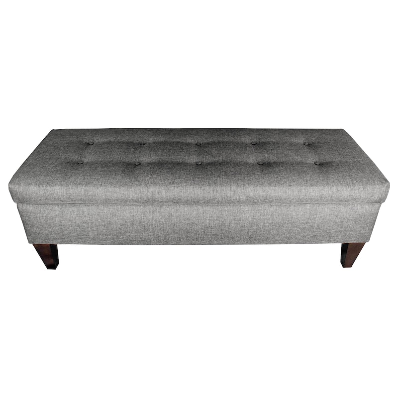 Brooke 10-button Tufted Upholstered Long Storage Bench Ottoman
