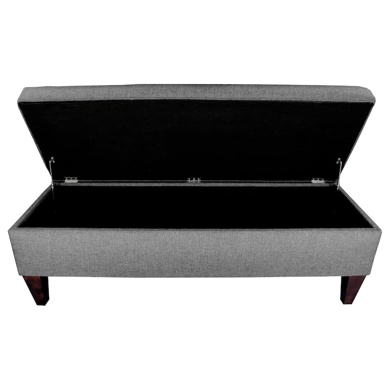 Brooke 10-button Tufted Upholstered Long Storage Bench Ottoman
