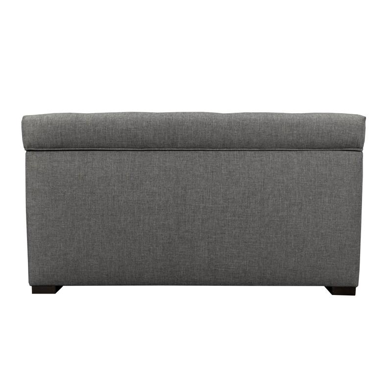 Angela 8-button Tufted Sand Storage Trunk Bench - Grey