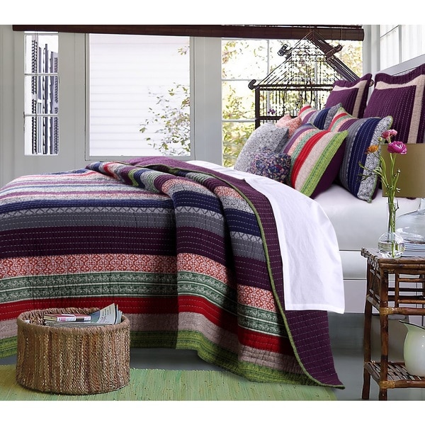 Greenland Home Fashions Marley Oversized Cotton 3-piece Quilt Set