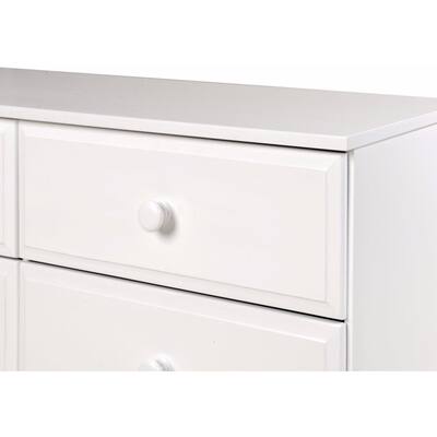 Camaflexi Wooden White Six Drawer Double Dresser