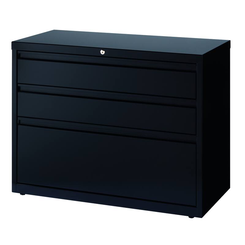 Hirsh Commercial 36" Wide 3-drawer Lateral Storage File Cabinet, Black