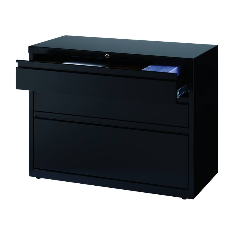 Hirsh Commercial 36" Wide 3-drawer Lateral Storage File Cabinet, Black