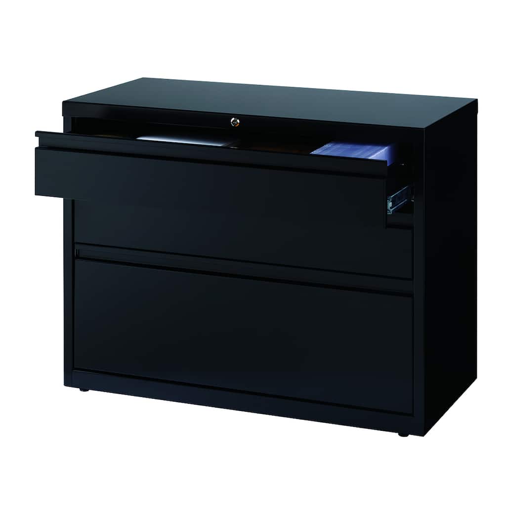 Hirsh Commercial 36" Wide 3-drawer Lateral Storage File Cabinet, Black