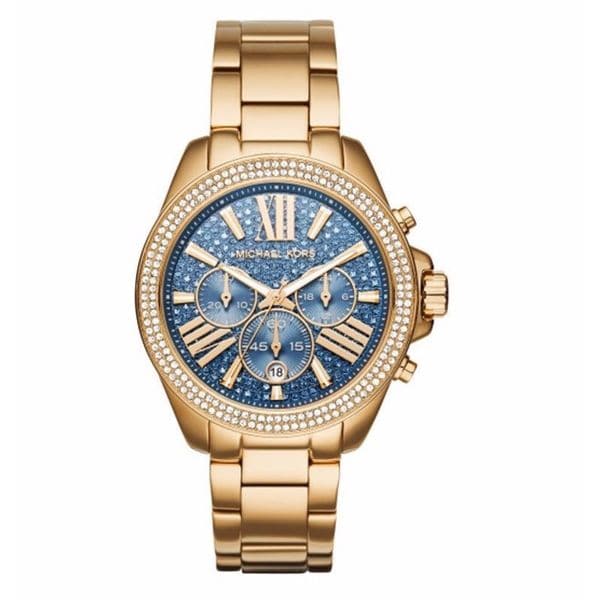 Michael Kors Women's MK6291 'Wren' Chronograph Crystal Gold-Tone Stainless Steel Watch - GOLD