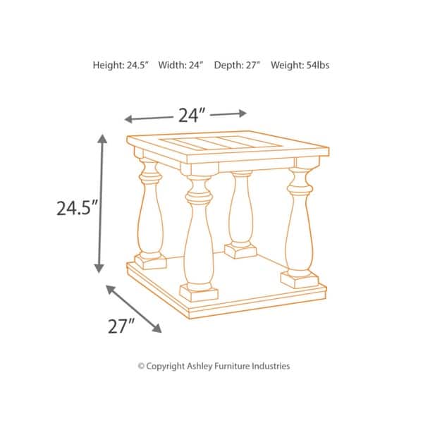 Mallacar Rectangular End Table - Black