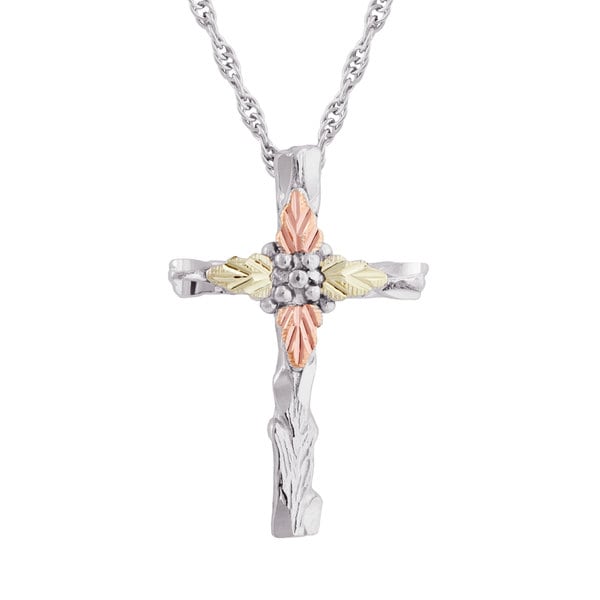 Black Hills Gold over Silver Cross Pendant