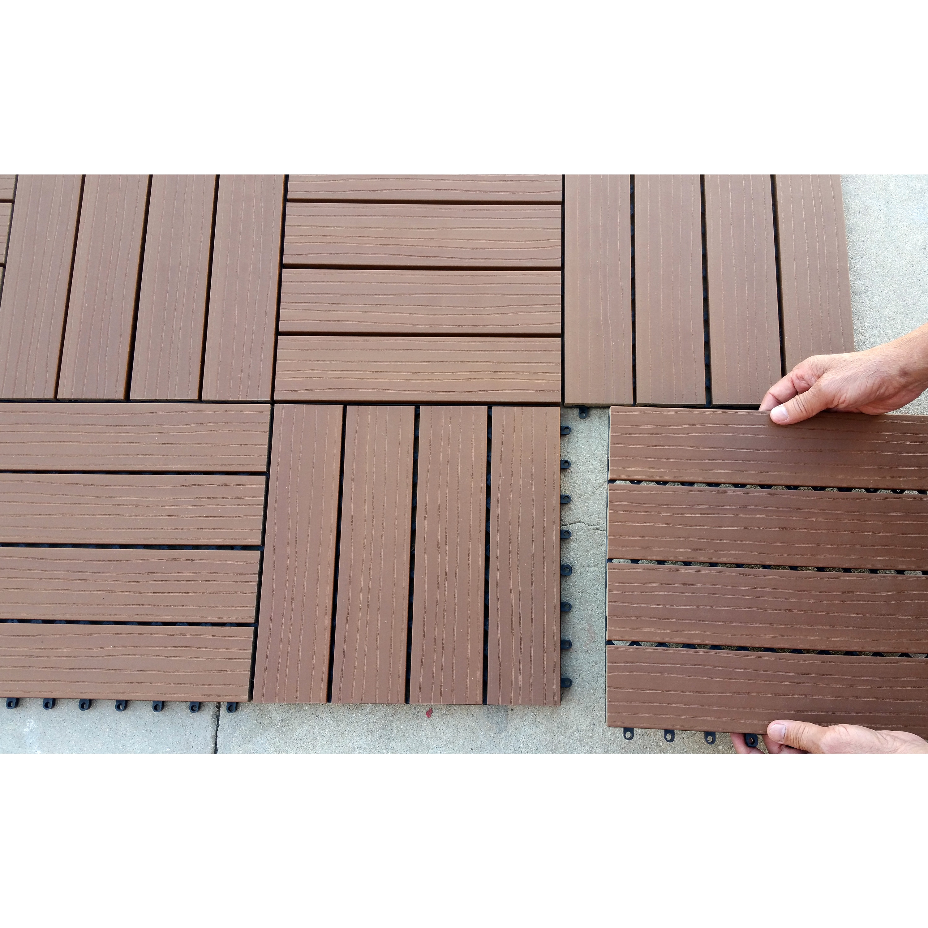 Shop Superwood Deck Tiles Composite Cedar Snap To Install No
