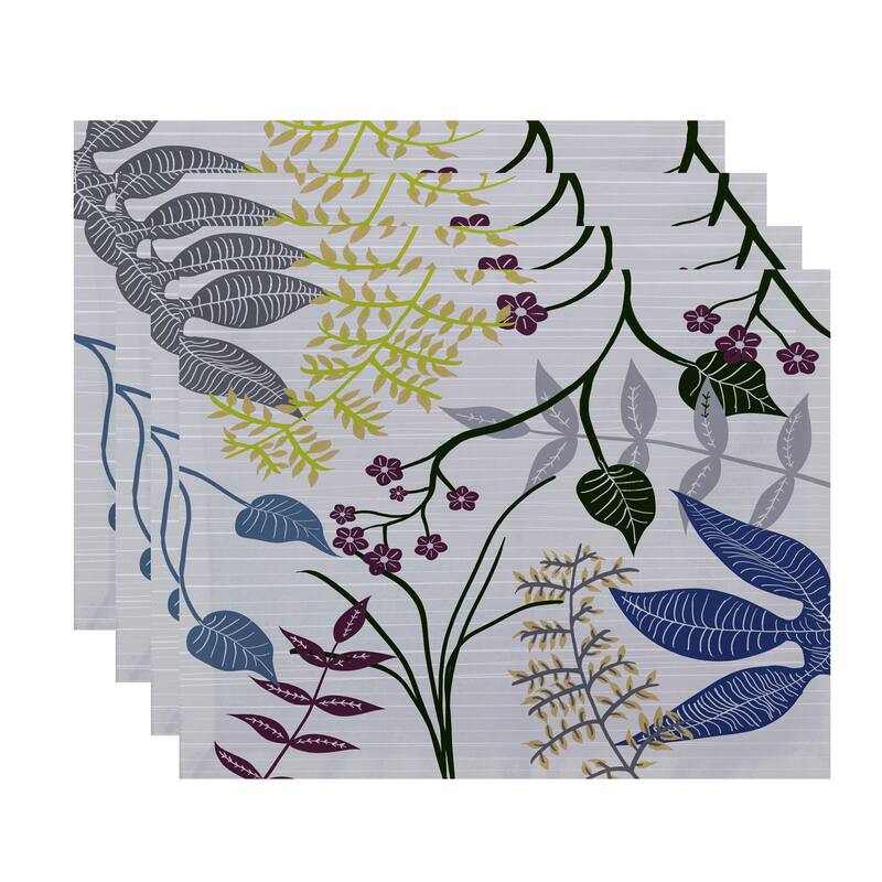 Botanical Floral Print Placemats - Blue
