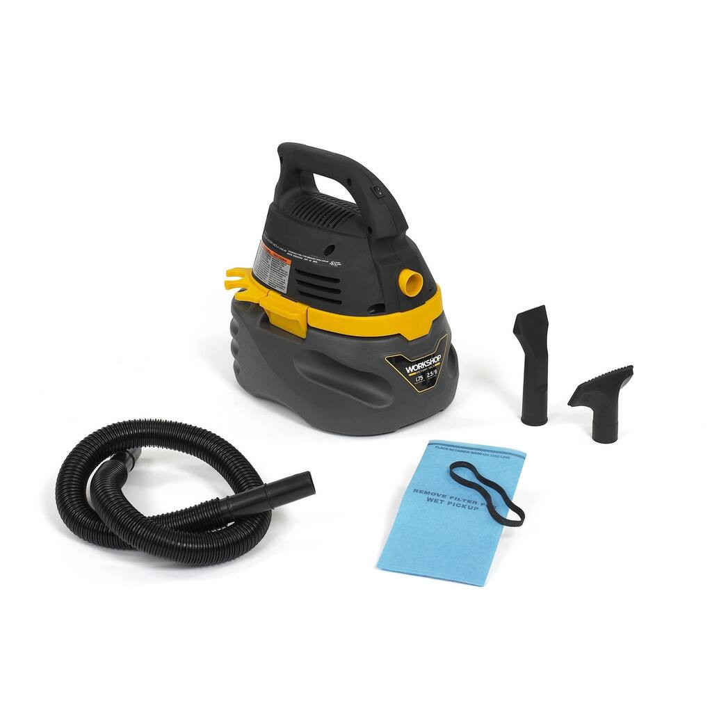 WORKSHOP WS0250VA 1.75 Peak HP, 2.5 gal. Compact Portable Wet/Dry Vac