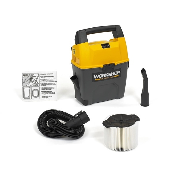 WORKSHOP WS0300VA 3.5 Peak HP, 3 gal. Portable Wet/ Dry Vac - Black