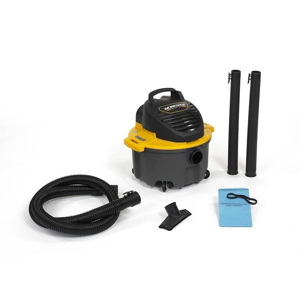 WORKSHOP WS0500VA 2.5 Peak HP, 5.0 gal. Small, Portable Wet/Dry Vac - Black