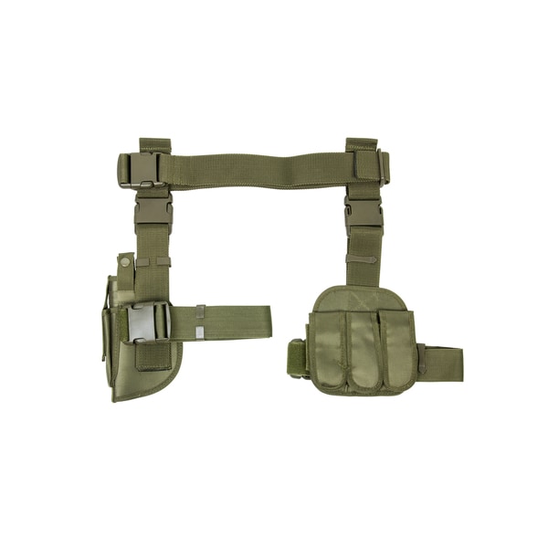 NcStar 3 Piece Drop Leg Holster/Mag Holder Green