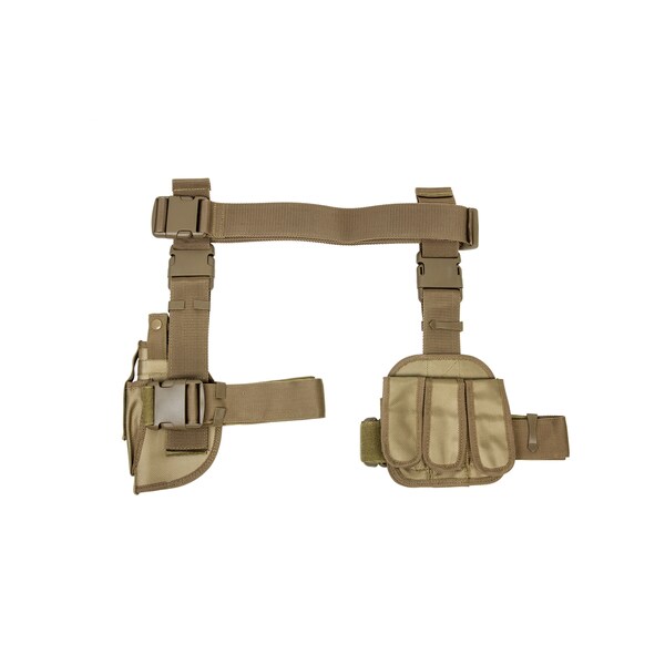 NcStar 3 Piece Drop Leg Holster/Mag Holder Tan
