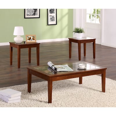Dorel Living 3-piece Faux Marble Accent Table Set
