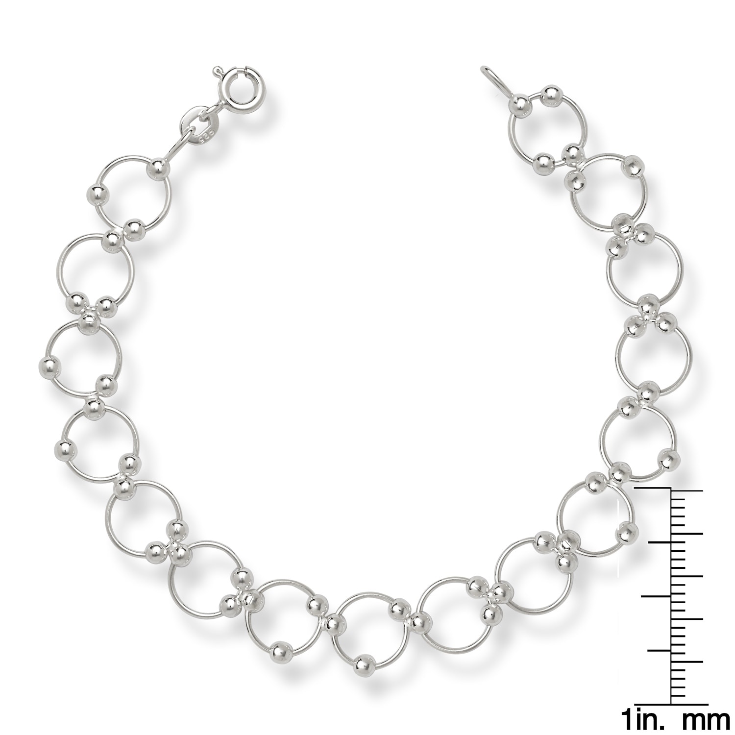 Shop Sterling Silver Modern Moveable Bead Circle 7 Inch Bracelet