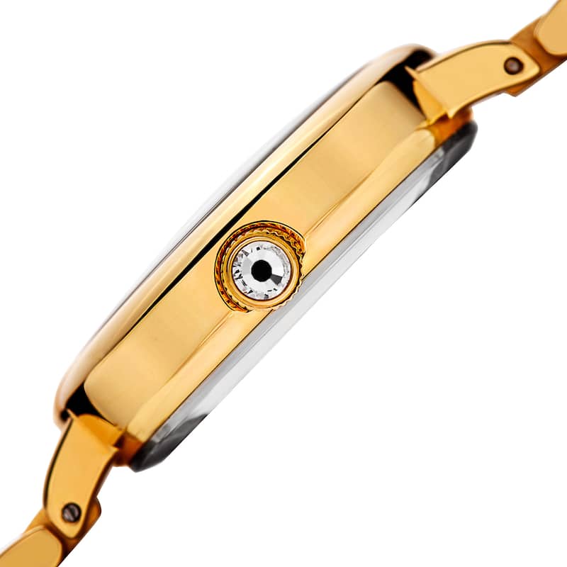 Akribos XXIV Women's Quartz Mother of Pearl Diamond Gold-Tone Bracelet Watch - Gold