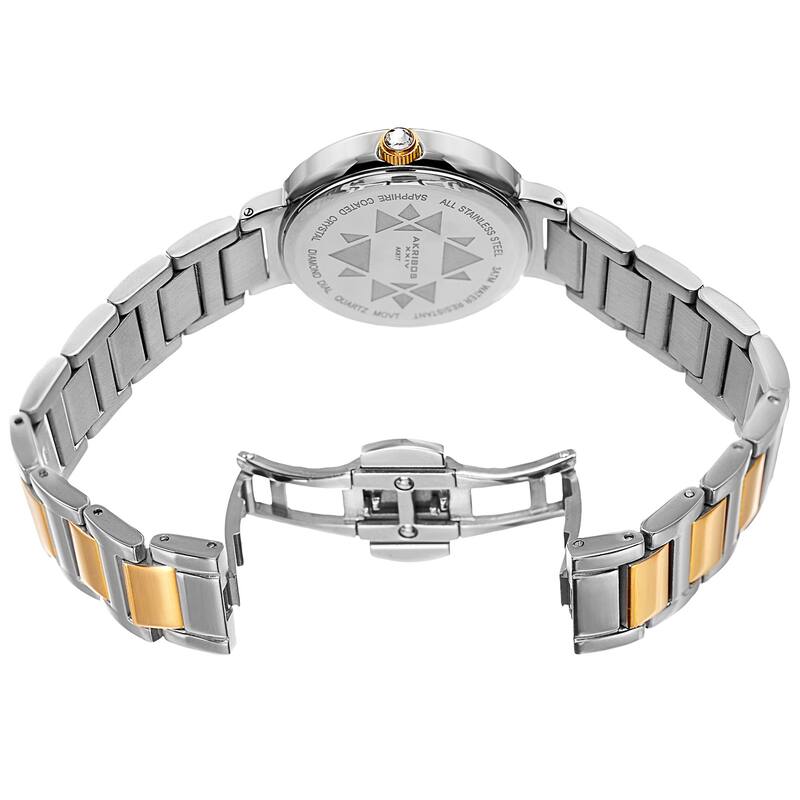Akribos XXIV Women's Quartz Mother of Pearl Diamond Two-Tone Bracelet Watch