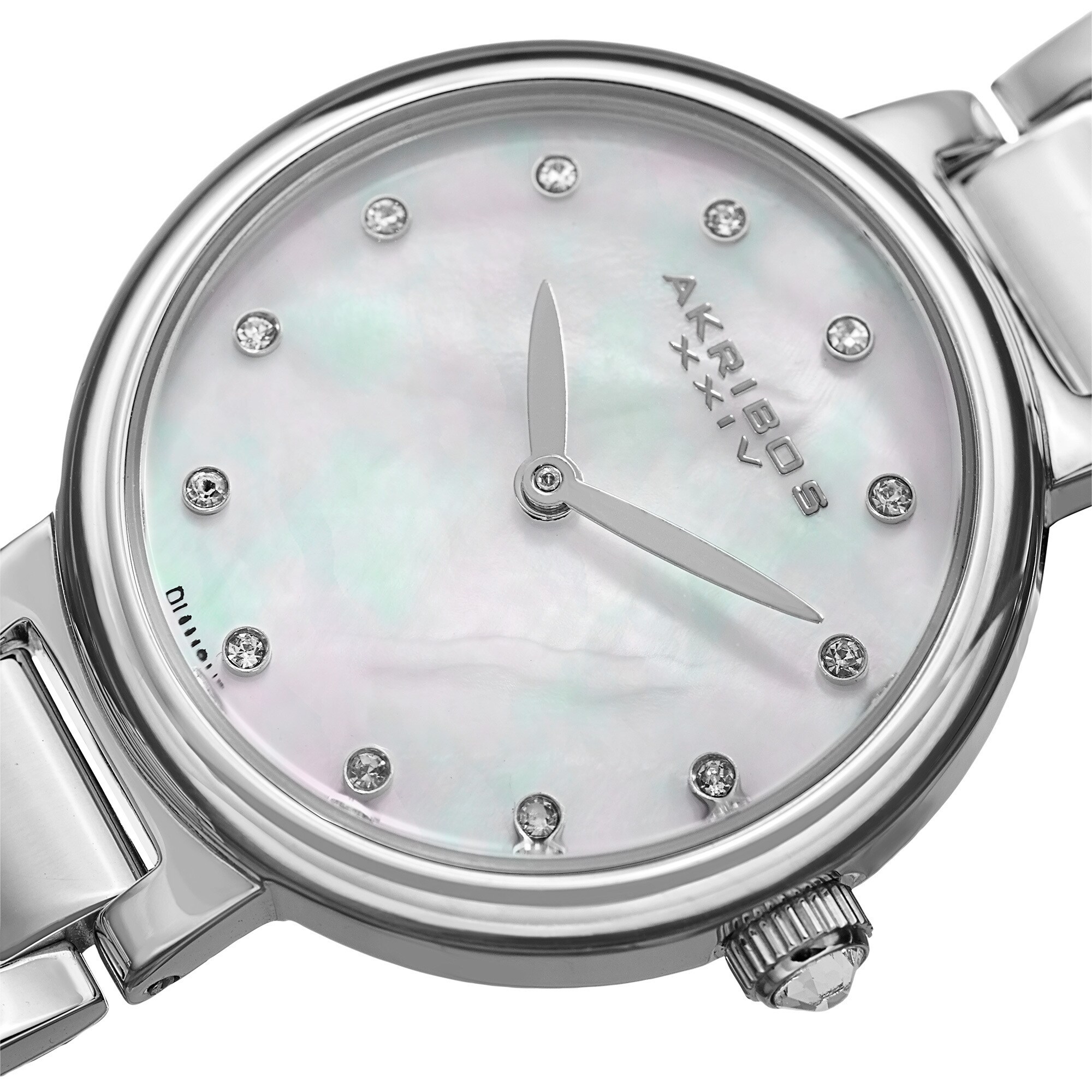 Akribos XXIV Women’s Watch Diamond Dial Mother of Pearl White Strap Swiss Quartz Akribos XXIV Women main image 2