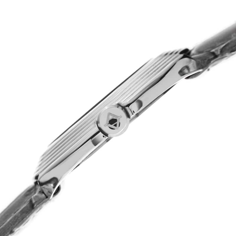 Akribos XXIV Women's Quartz Diamond Leather Grey Strap Watch