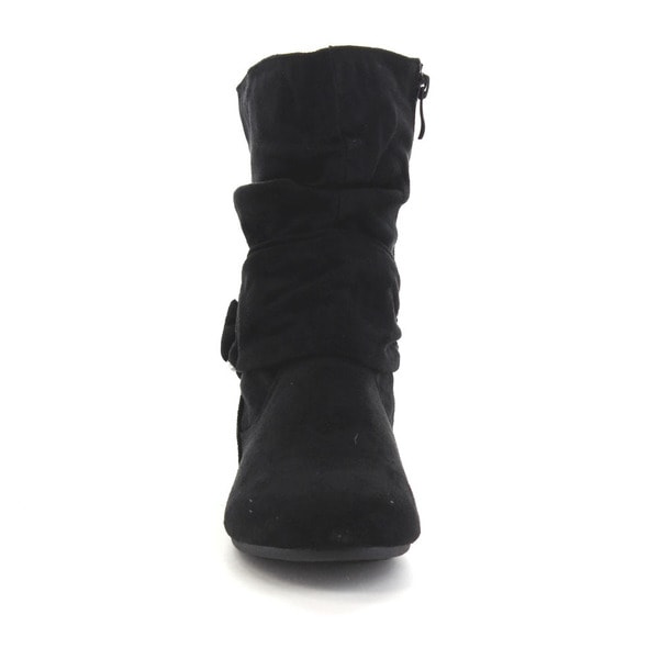 black slouch ankle boots flat