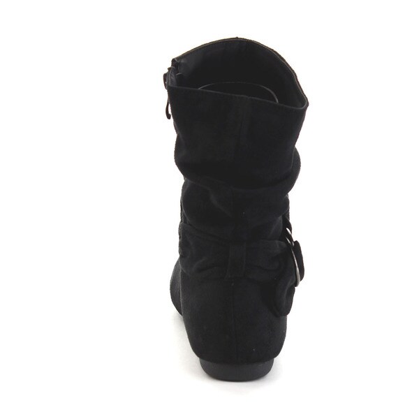flat black slouch ankle boots