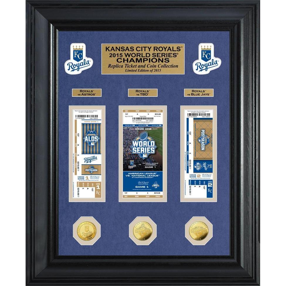 Officially Licensed MLB WS Gold Coin & Ticket Collection - Kansas City