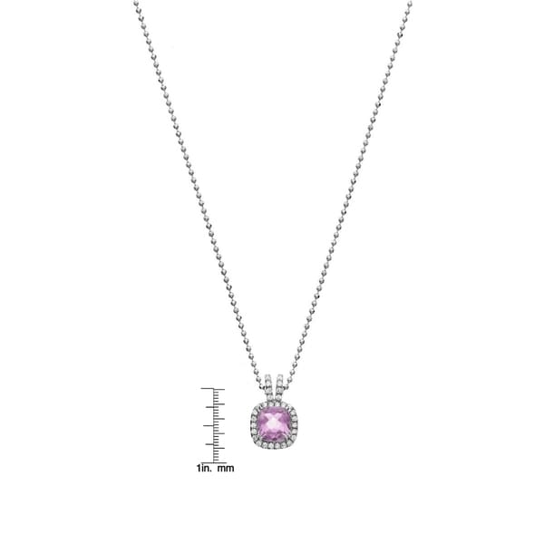 Glitzs Jewels Gold Tone Over Sterling Silver 1//2Ct Amethyst Circle Eternity Pendant 18
